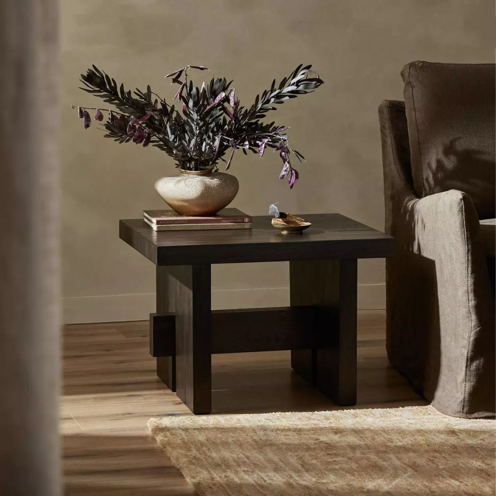 Isaac End Table, Smoked Black Veneer
