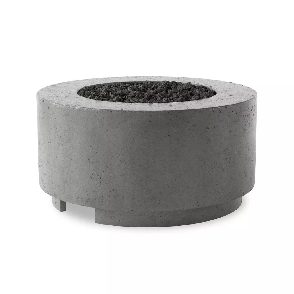 Damian Outdoor Fire Table In Propane Fuel, Pewter Concrete