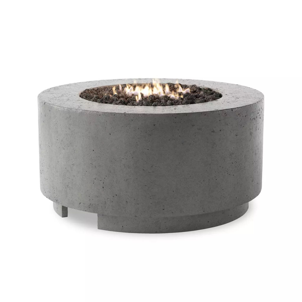 Damian Outdoor Fire Table In Propane Fuel, Pewter Concrete