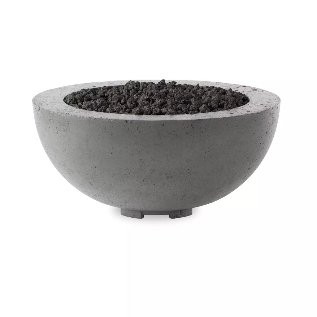 Bronson Outdoor Fire Table In Propane Fuel, Pewter Concrete