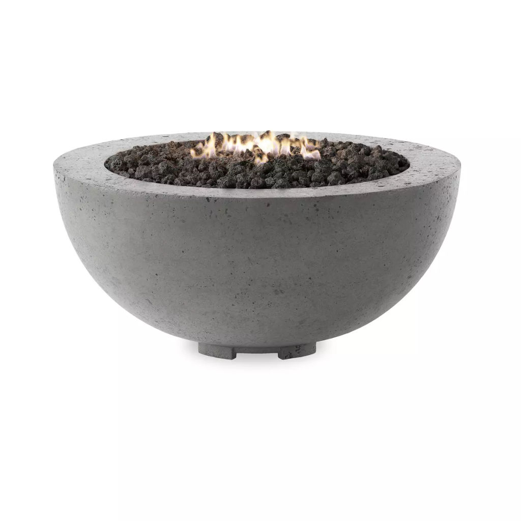 Bronson Outdoor Fire Table In Propane Fuel, Pewter Concrete