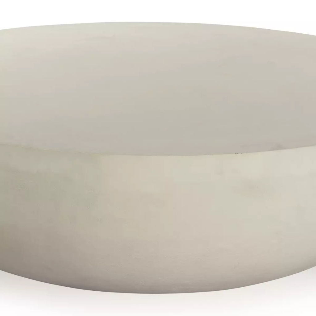 Outdoor Round Coffee Table 48", Matte White Cast Aluminum