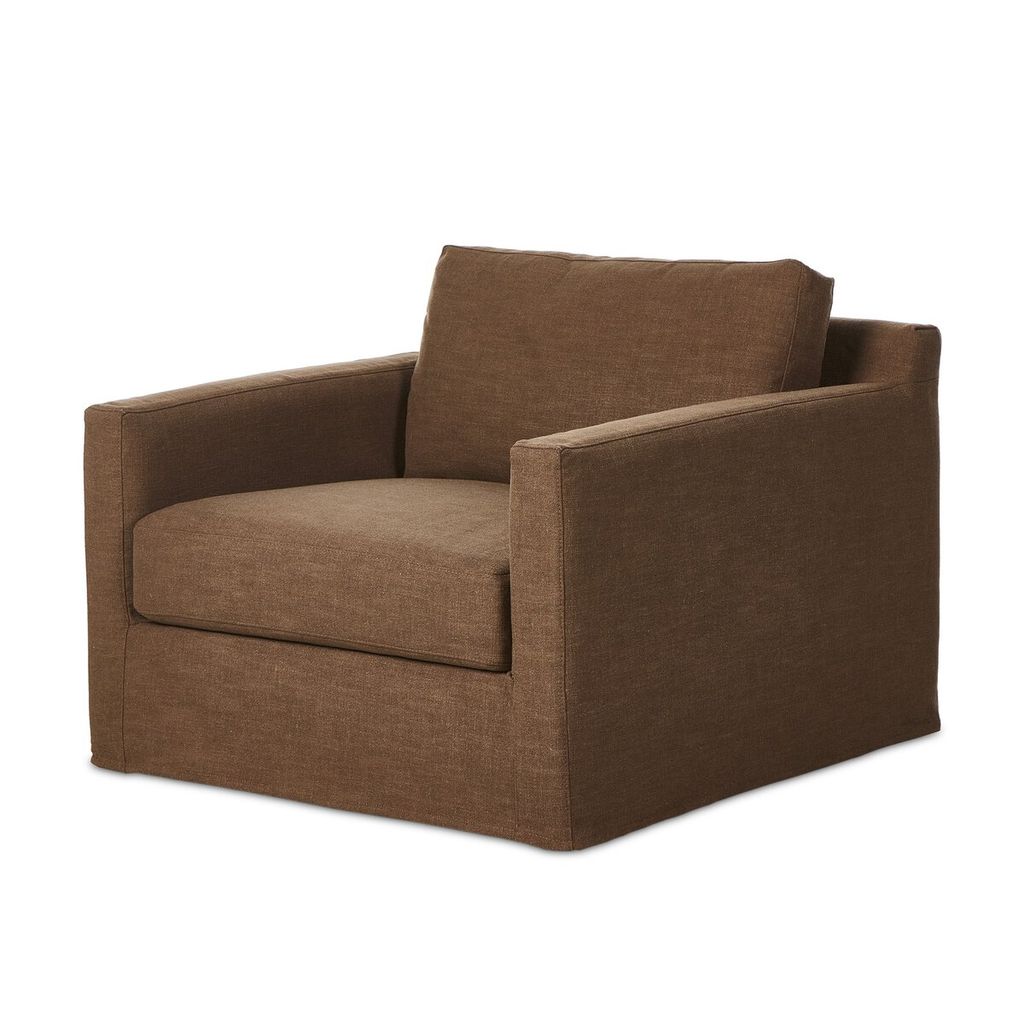 Hampton Slipcover Swivel Chair, Antwerp Cafe