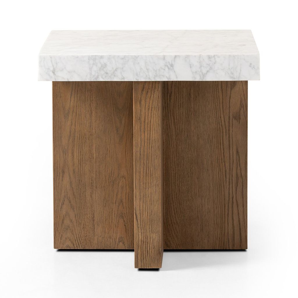 Preview image for End Table, White Carrara Marble