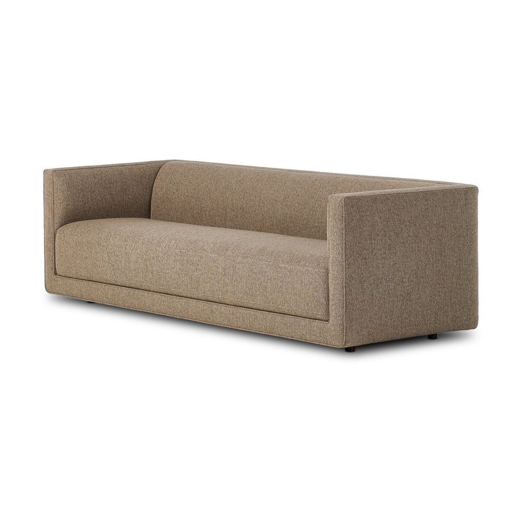 Sleek Recycled Leather Sofa, Tweed