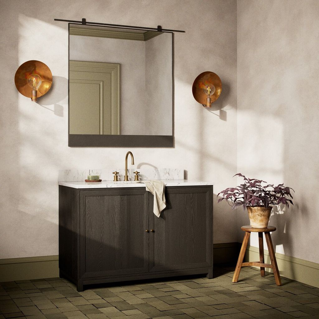 Millie Single Wide Vanity, Satin Drifted Black Veneer