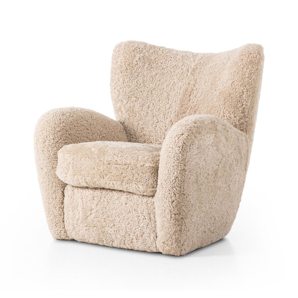 Amelie Chair, Beige Shearling