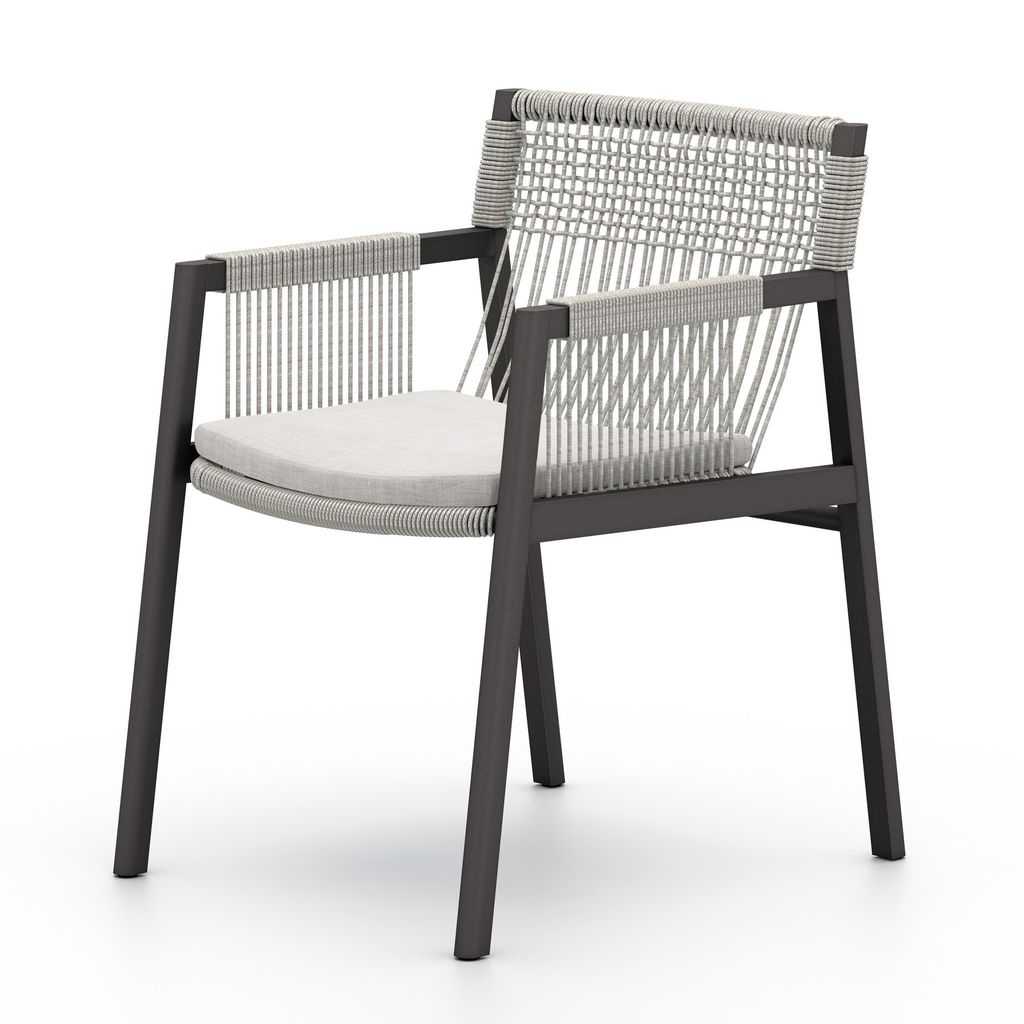 Shuman Outdoor Dining Chair, Stone Grey Cover