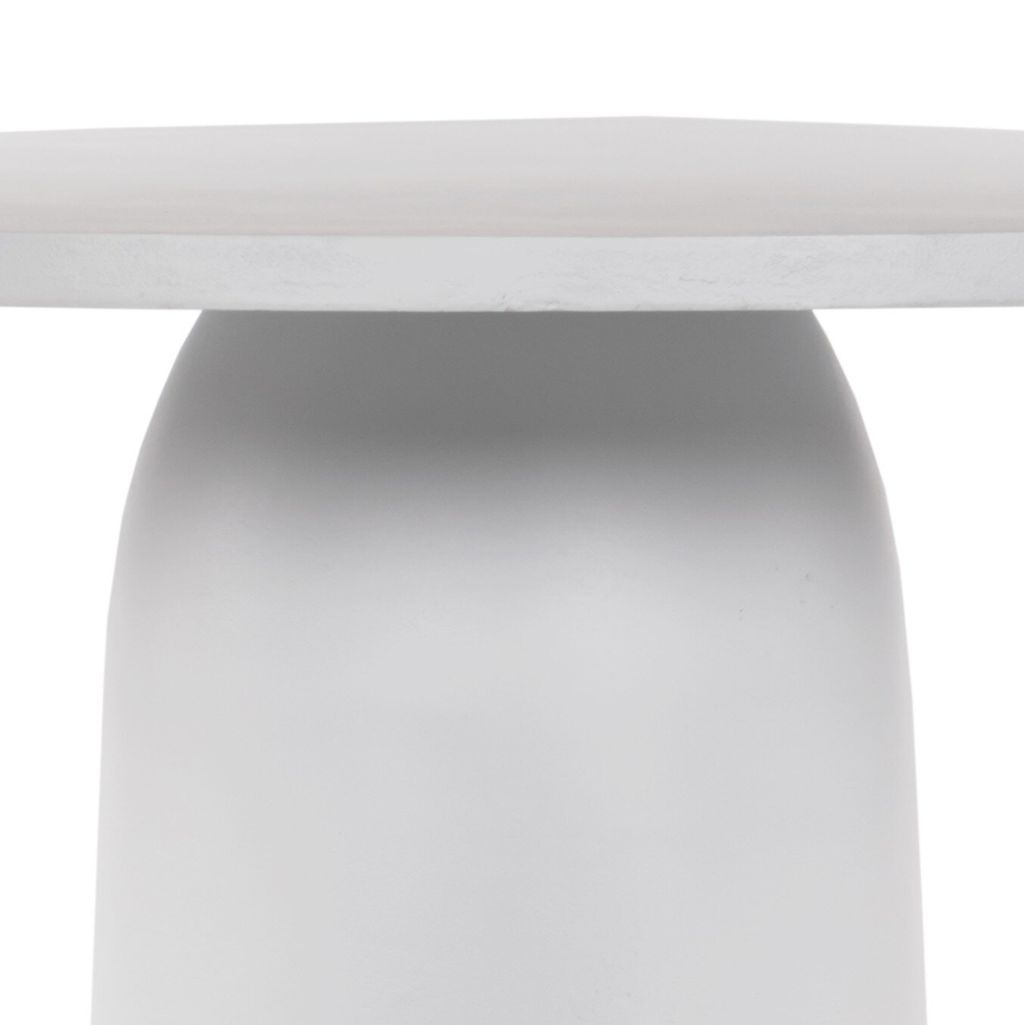 Basil Outdoor Dining Table, Matte White Cast Aluminum