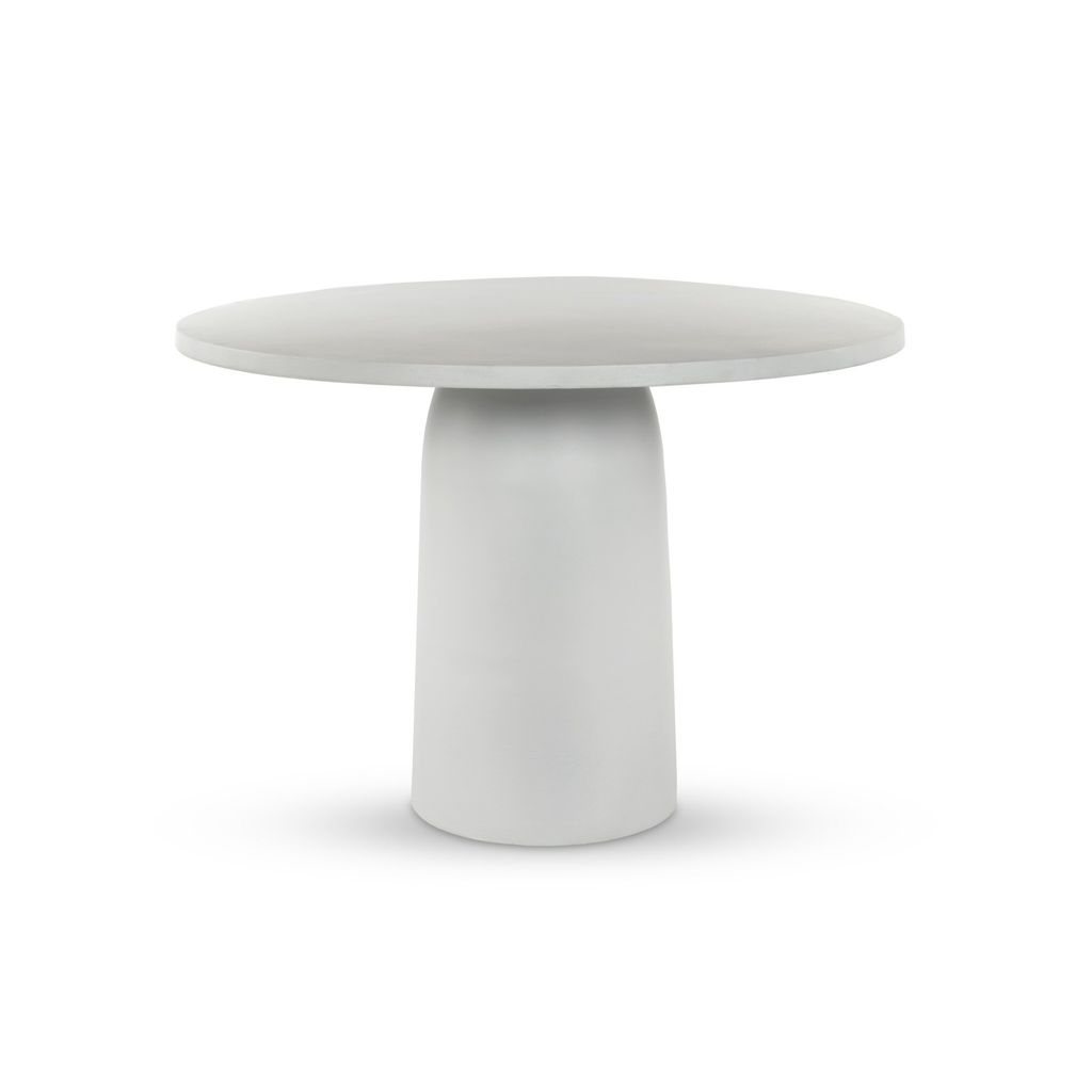 Basil Outdoor Dining Table, Matte White Cast Aluminum