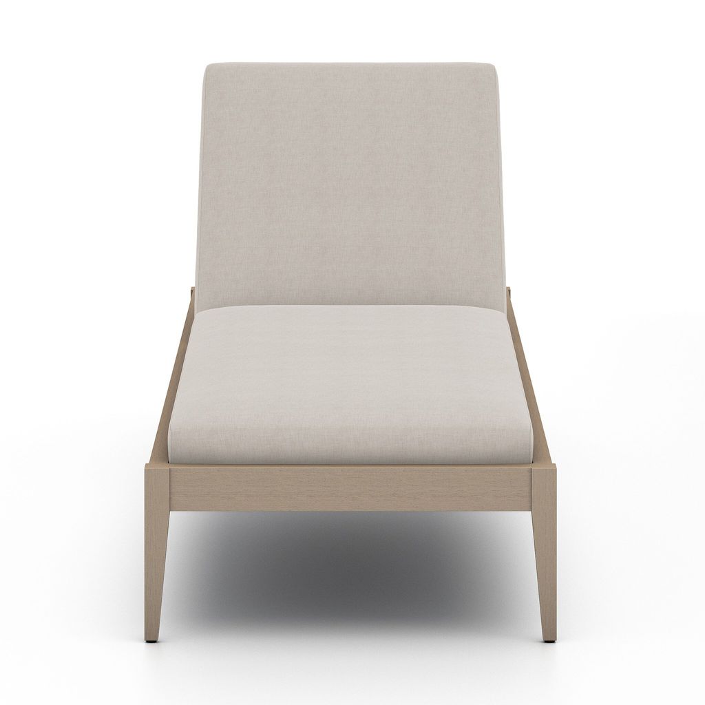 Preview image for Sherwood Outdoor Chaise, Washed Brown And Stone Grey Cushion