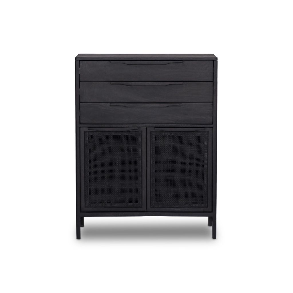 Preview image for Sydney Tall Dresser, Black Wash W/Black Cane