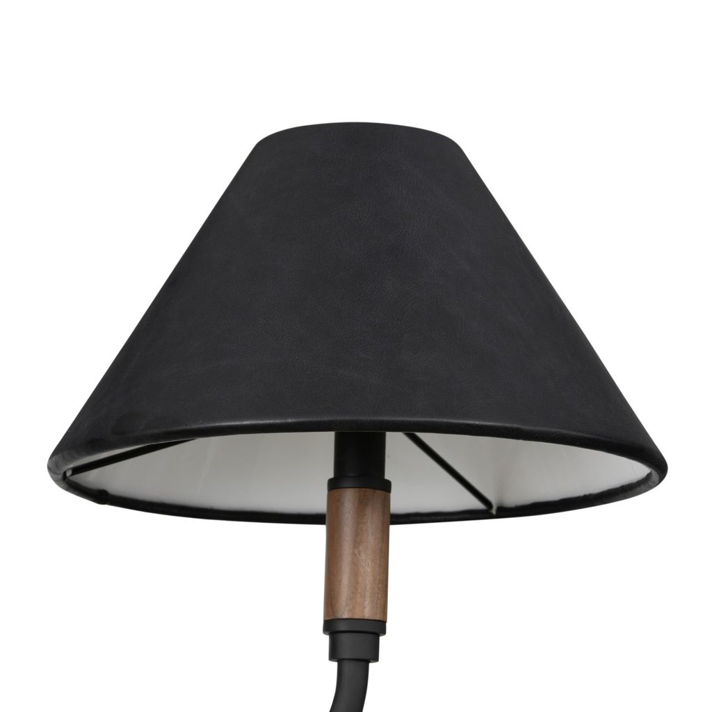 Cullen Linear Double Pendant, Black Leather