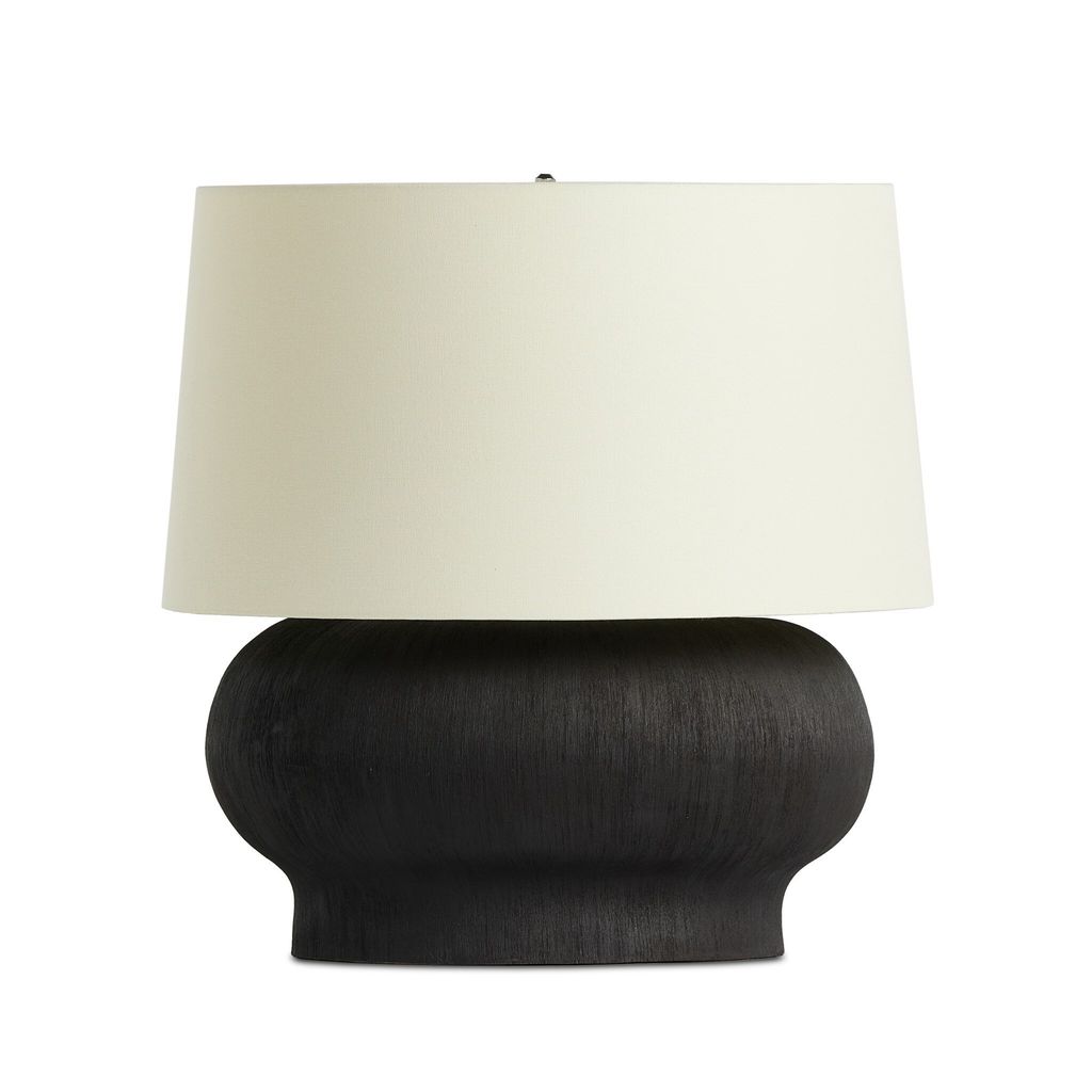 Kragen Table Lamp, Textured Matte Black Porcelain