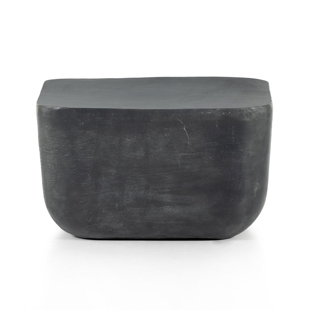 Basil Square Outdoor End Table, Aged Grey