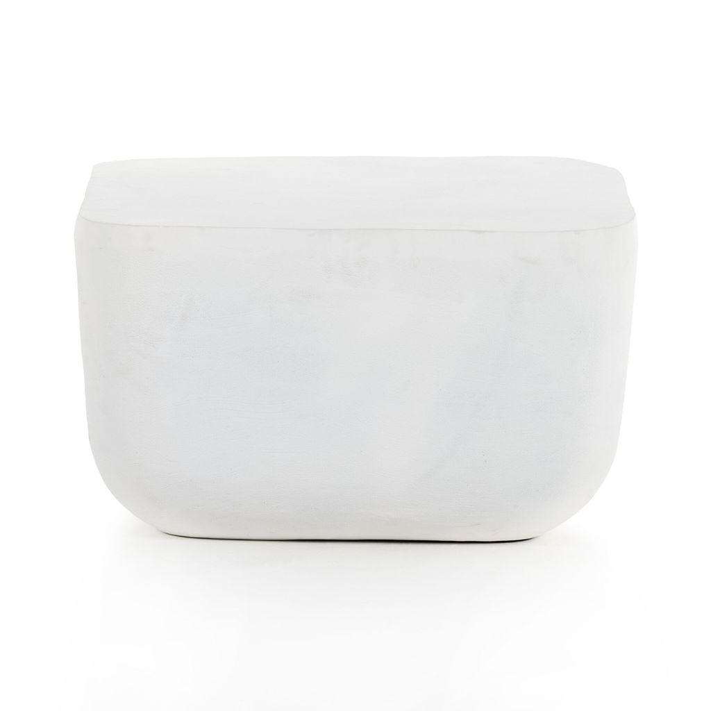 Basil Square Outdoor End Table, Matte White