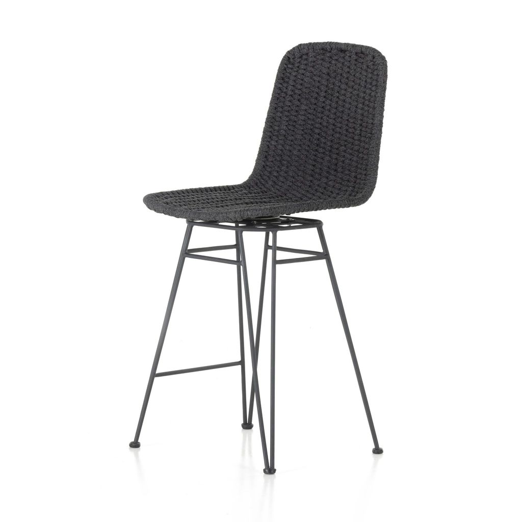 Dema Outdoor Swivel Counter Stool, Dark Grey