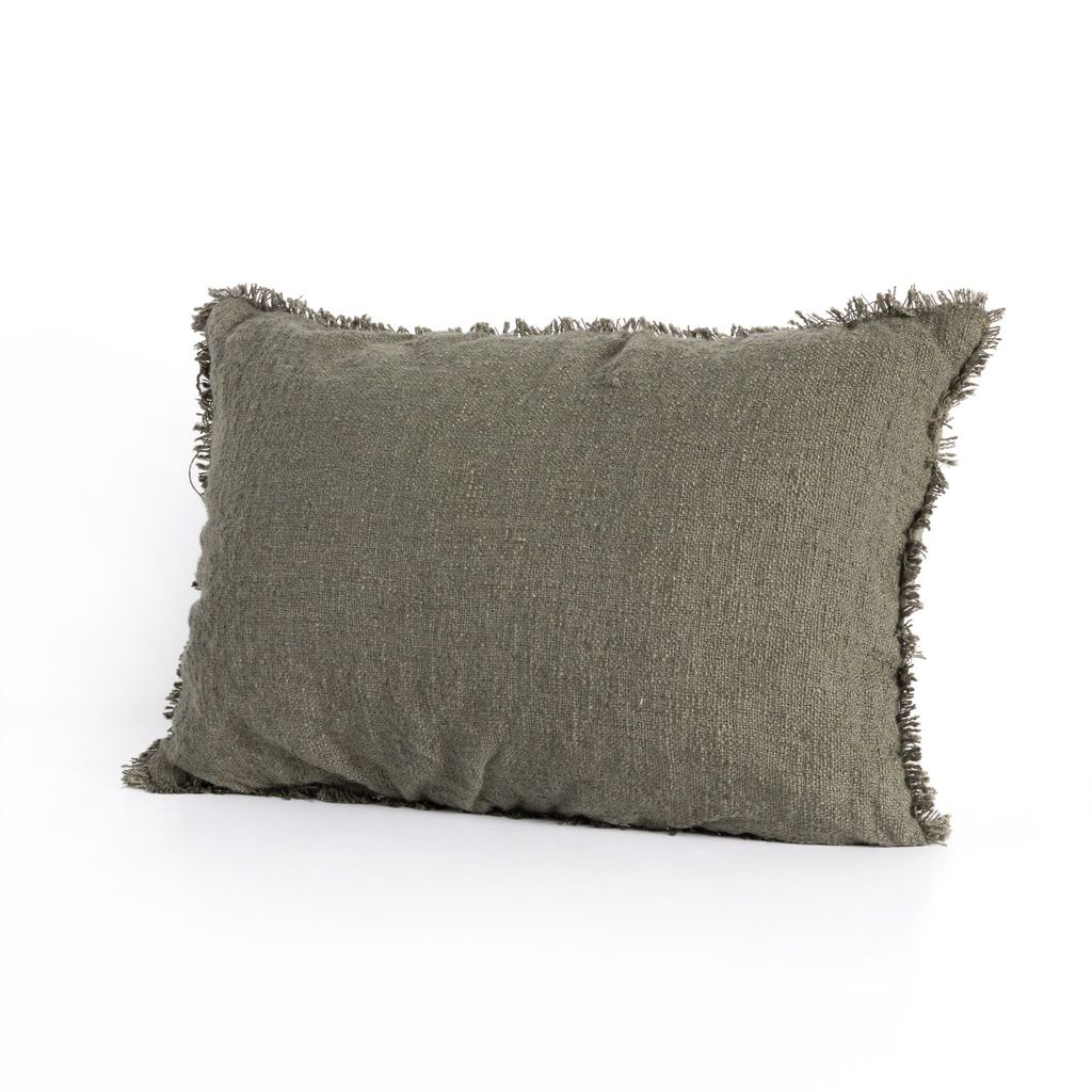 Tharp Outdoor Pillow Cover Only 16" X 24", Textured Olive