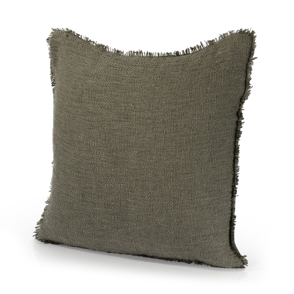 Outdoor Pillow Cover + Insert 20" X 20", Textured Olive