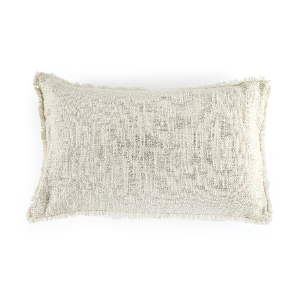 Tharp Outdoor Pillow Cover + Insert 16" X 24", Natural Cream