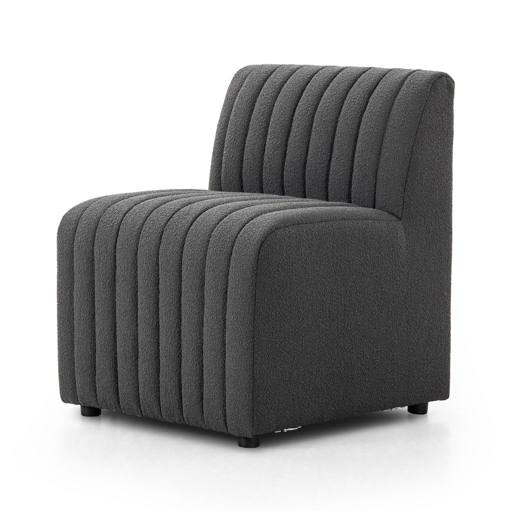 Build Your Own: Augustine Dining Banquette Chair, Fiqa Boucle Charcoal Cover