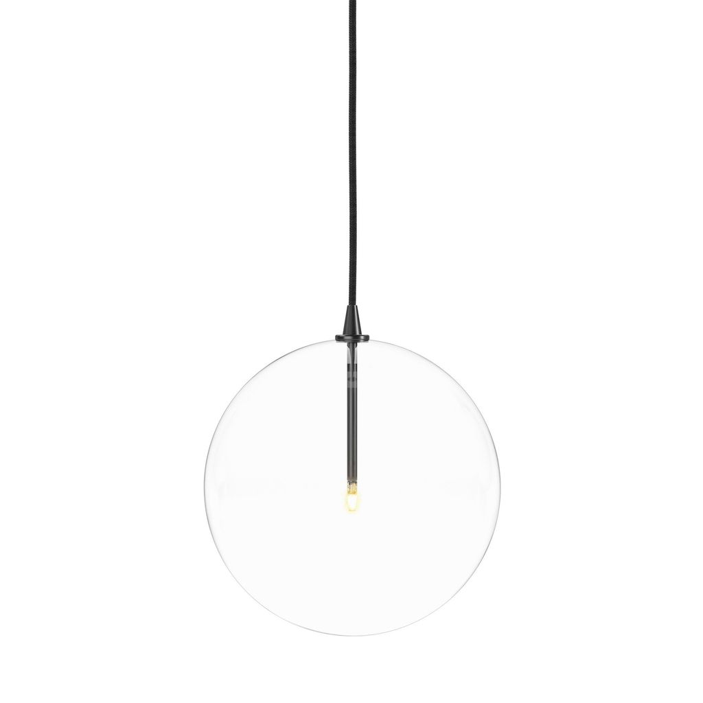 Glass Globe Pendant 11.75" X 11.75", Black Gunmetal