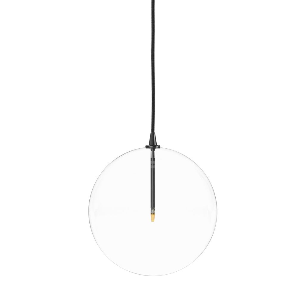 Glass Globe Pendant 11.75" X 11.75", Black Gunmetal