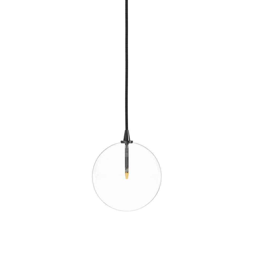 Glass Globe Pendant 7.75" X 7.75", Black Gunmetal