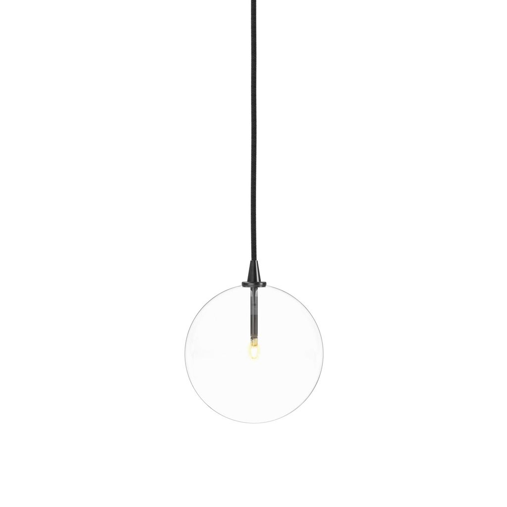 Glass Globe Pendant 7.75" X 7.75", Black Gunmetal