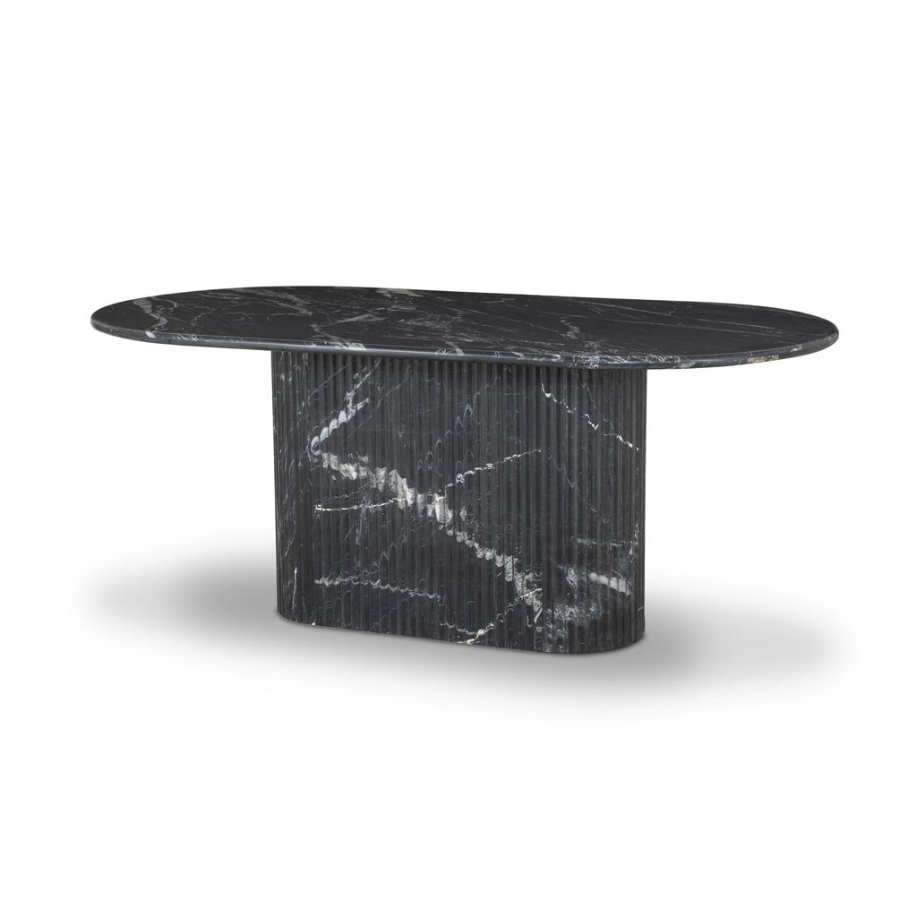 Oranda Dining Table, Polished Black Marble