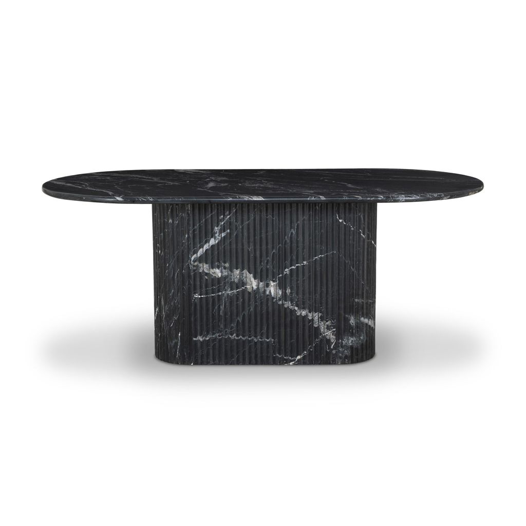 Oranda Dining Table, Polished Black Marble