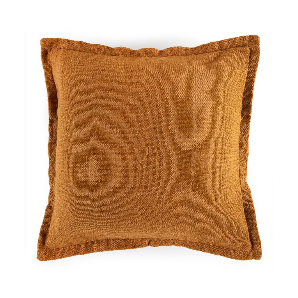 Baja Outdoor Pillow Cover + Insert, Marigold Faux Linen