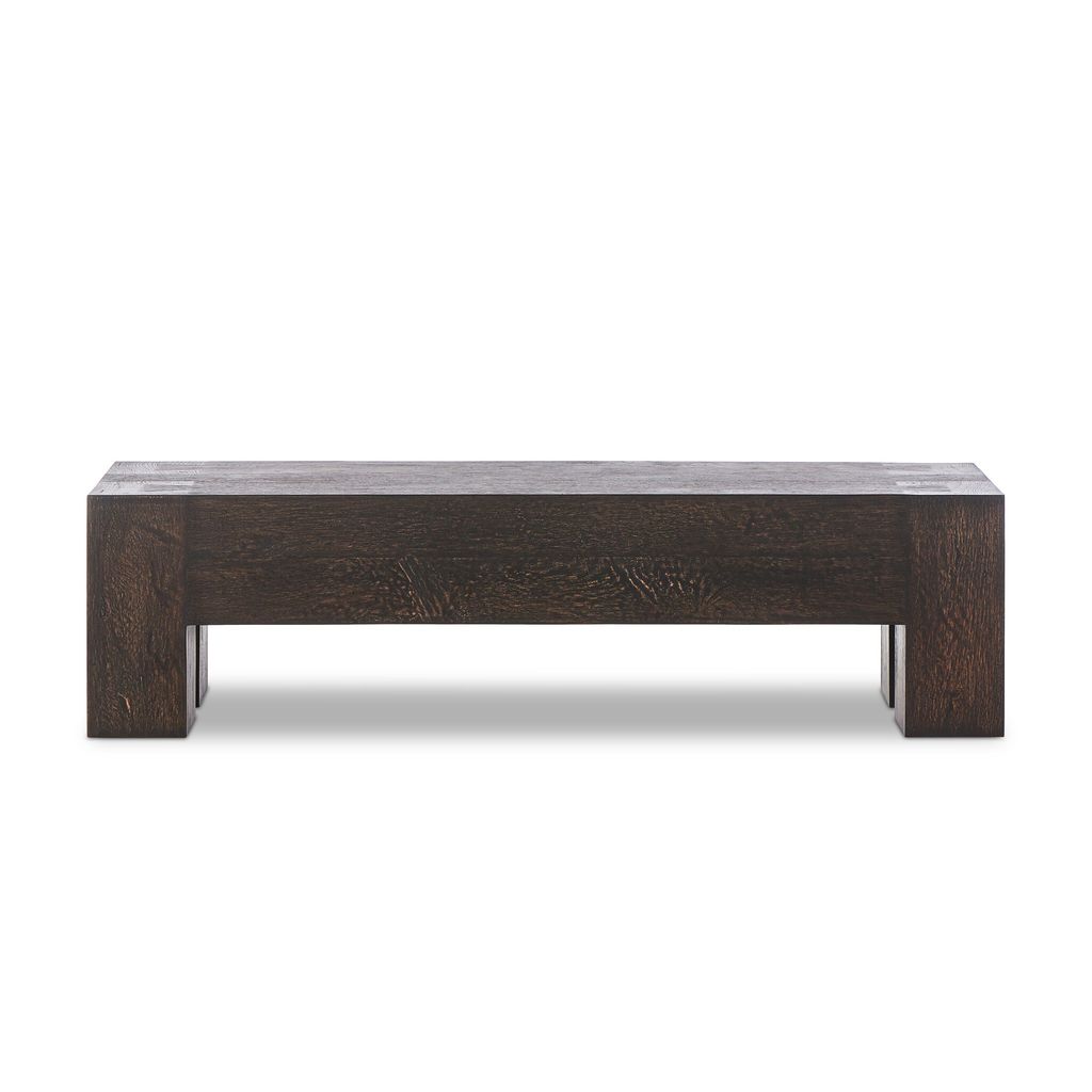 Preview image for Abaso Accent Bench, Ebony Rustic Wormwood Oak Frame