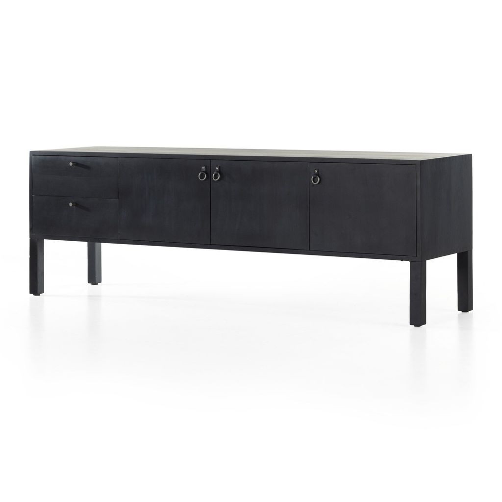 Isador Media Console, Black Wash Poplar
