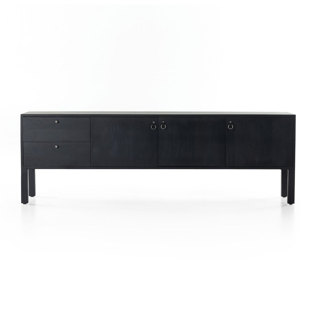 Isador Media Console, Black Wash Poplar