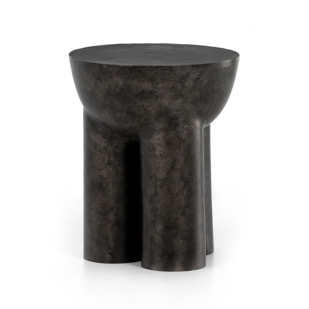 Sante End Table, Raw Black