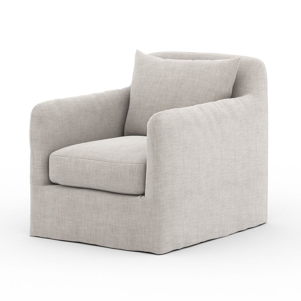 Outdoor Slipcover Swivel Chair, Grey Cover
