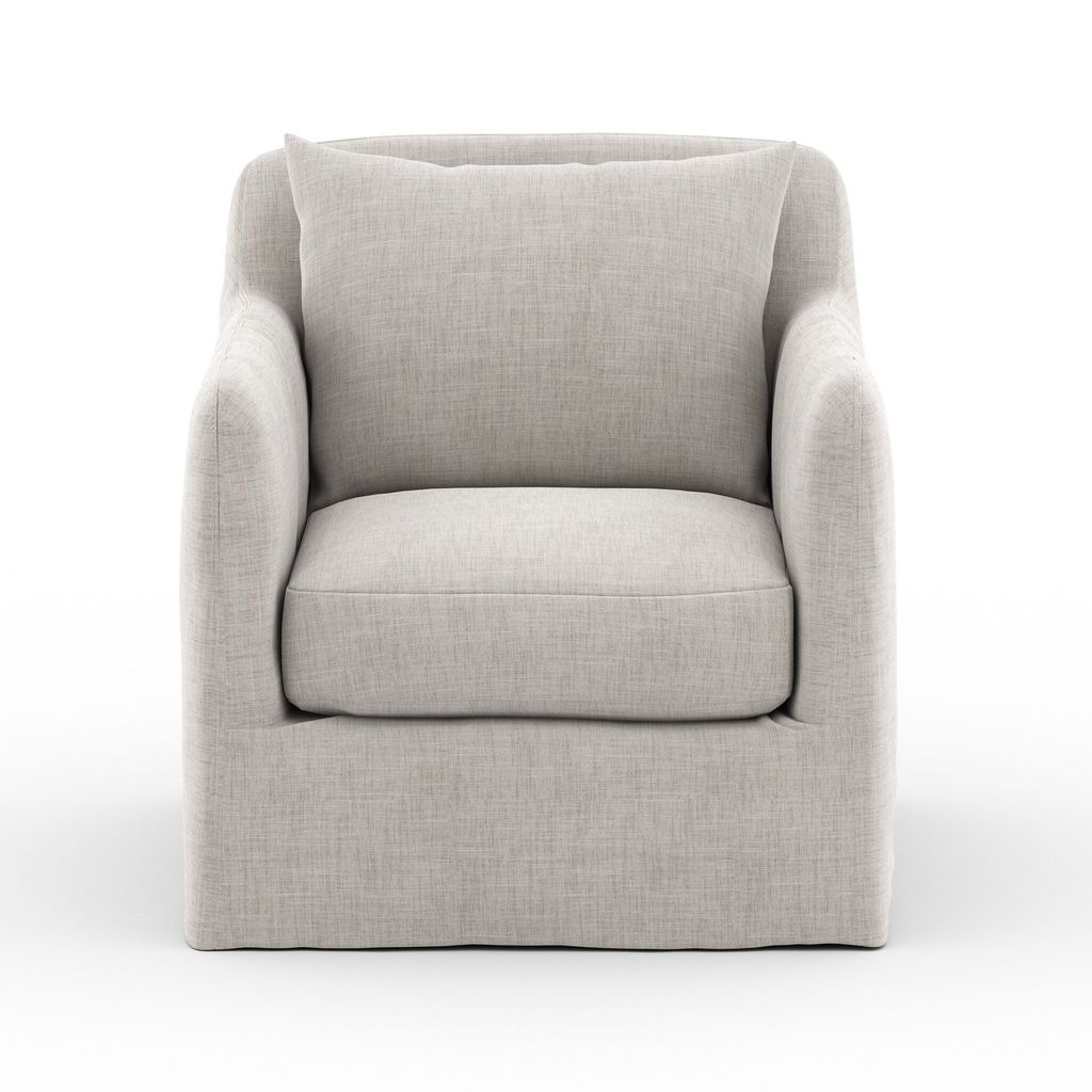 Outdoor Slipcover Swivel Chair, Grey Cover