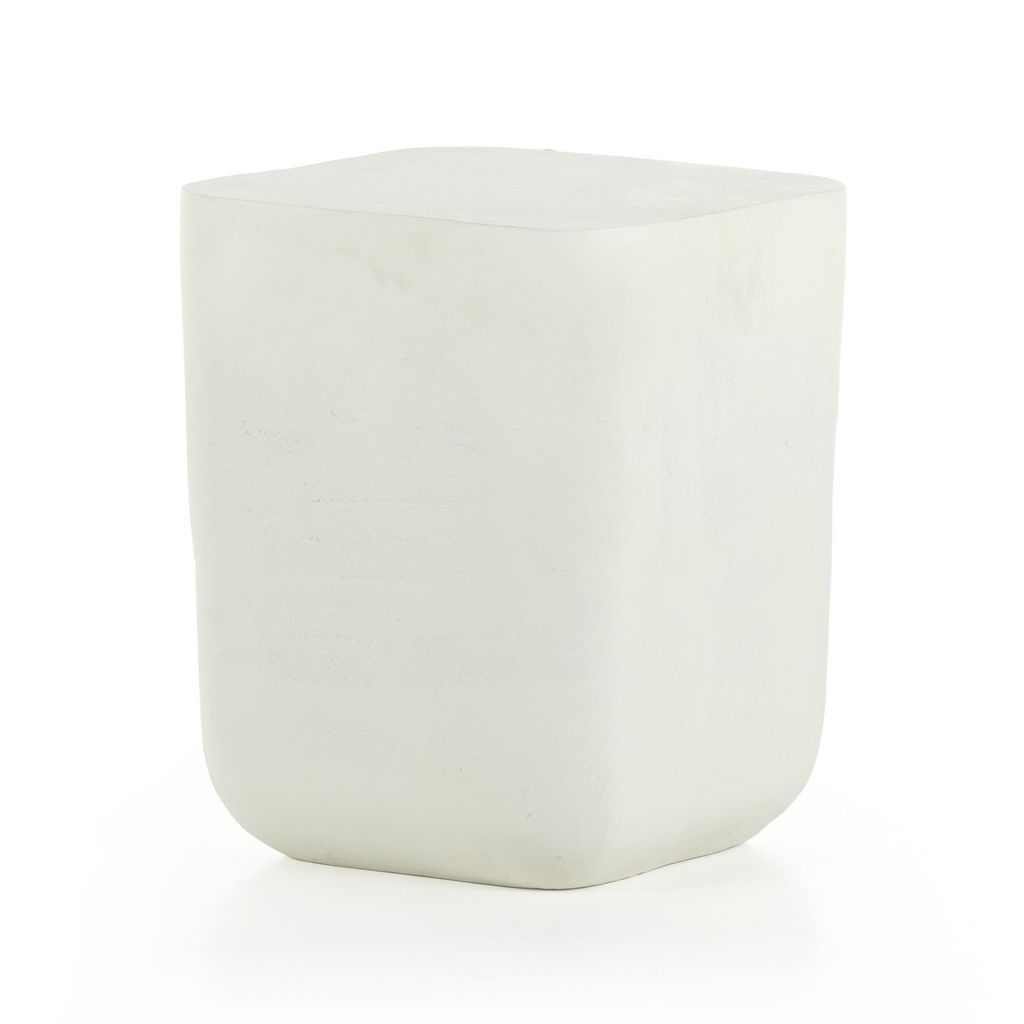 Basil Outdoor Square Drink Table, Matte White
