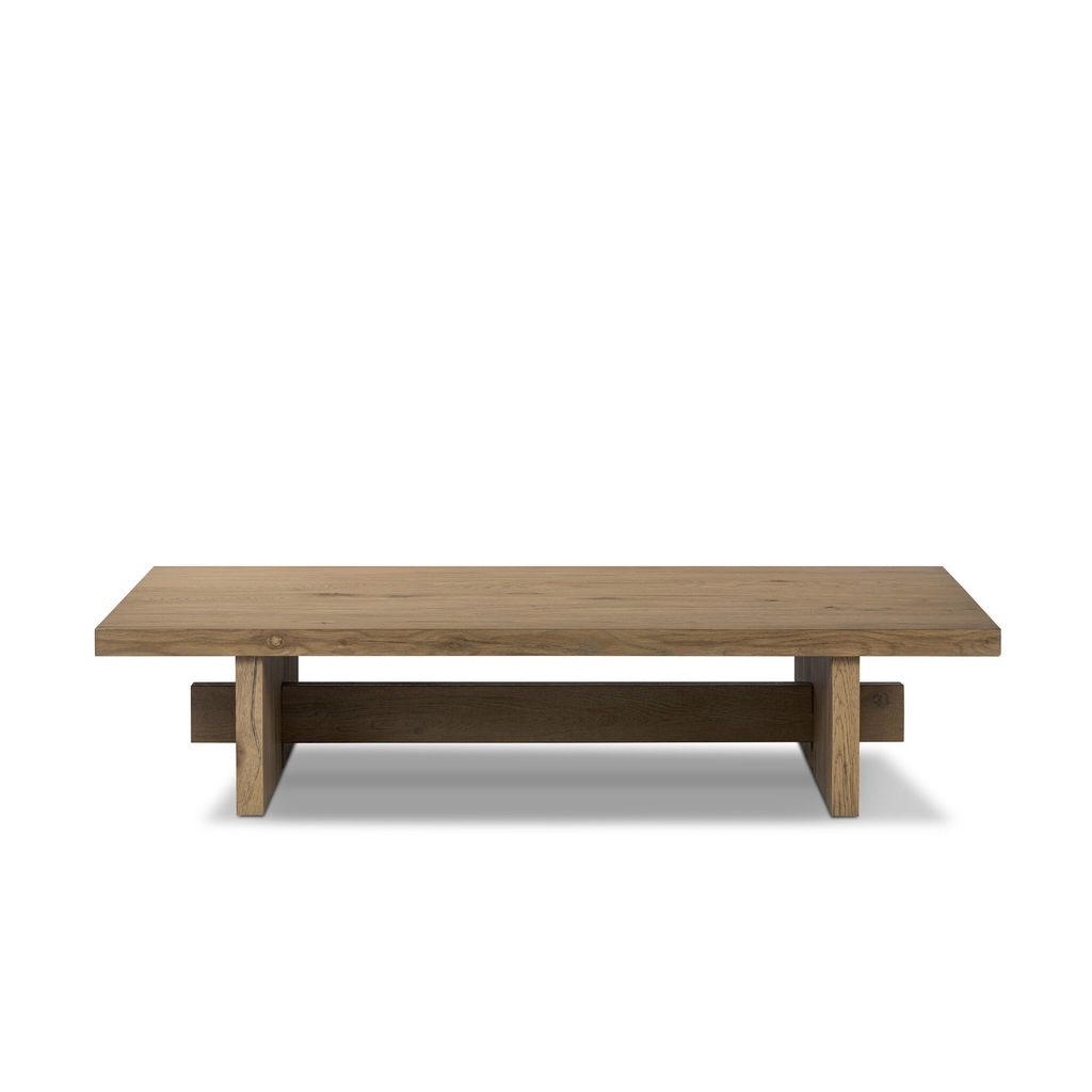 Preview image for Light Oak Wood Low Rectangle Coffee Table 65 inch