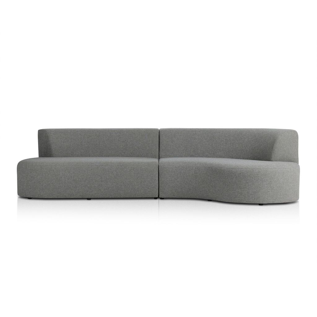 Opal Outdoor 2-Piece Sectional Right Arm Facing, Hayes Smoke Cover