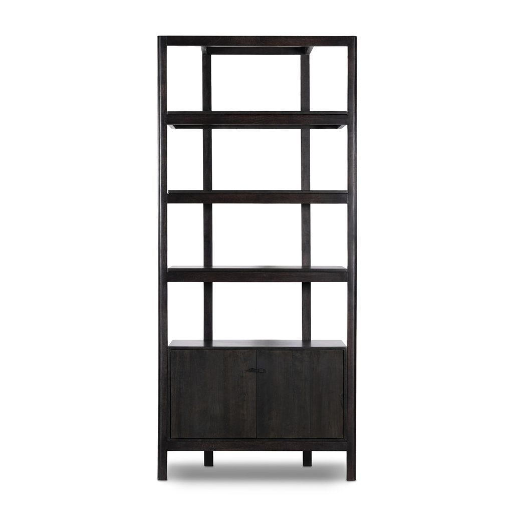 Reza Bookcase, Worn Black Parawood