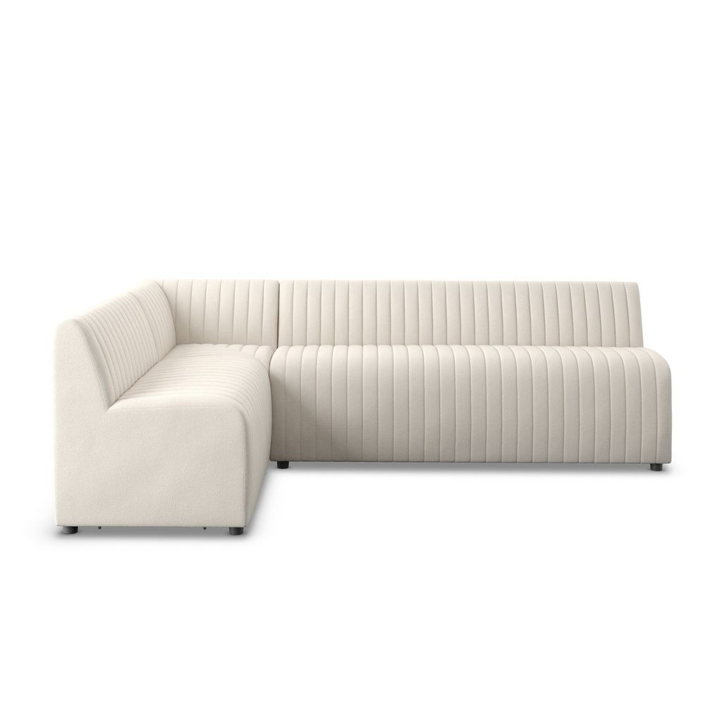 Augustine Dining Banquette, L-Shape 100", Capri Oatmeal Cover