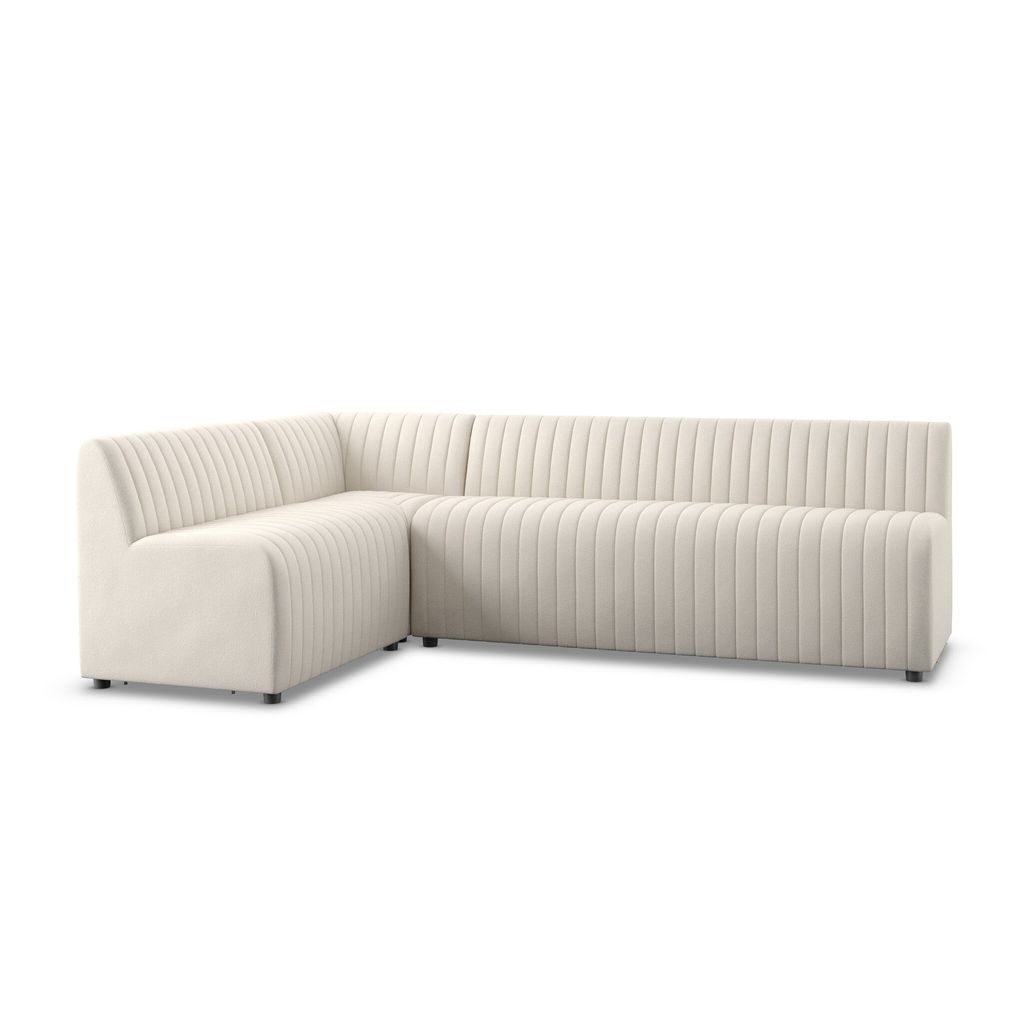 Augustine Dining Banquette, L-Shape 100", Capri Oatmeal Cover