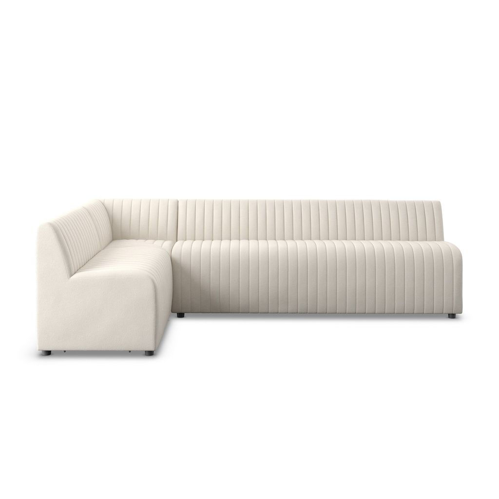Augustine Dining Banquette, L-Shape 110", Capri Oatmeal Cover