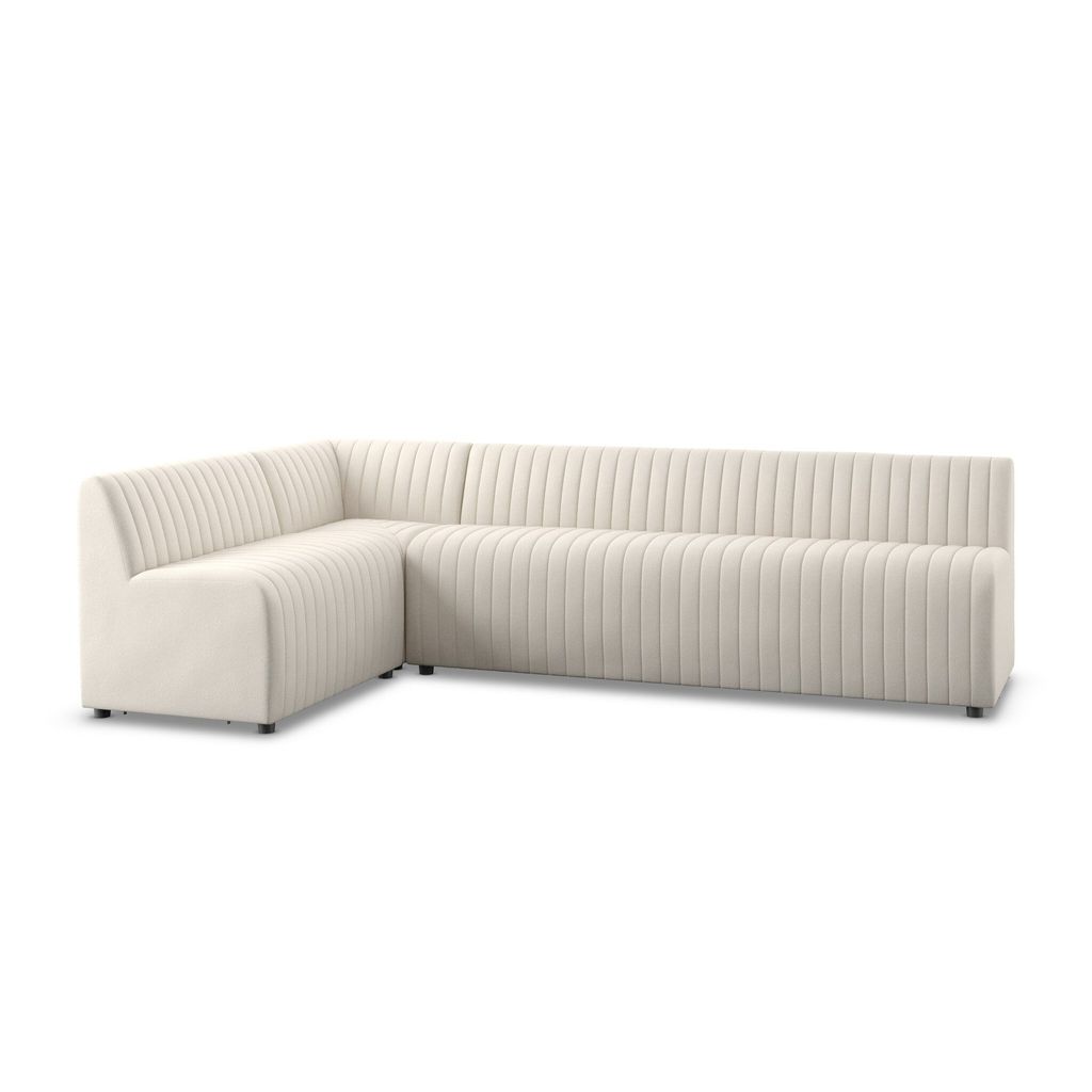 Augustine Dining Banquette, L-Shape 110", Capri Oatmeal Cover
