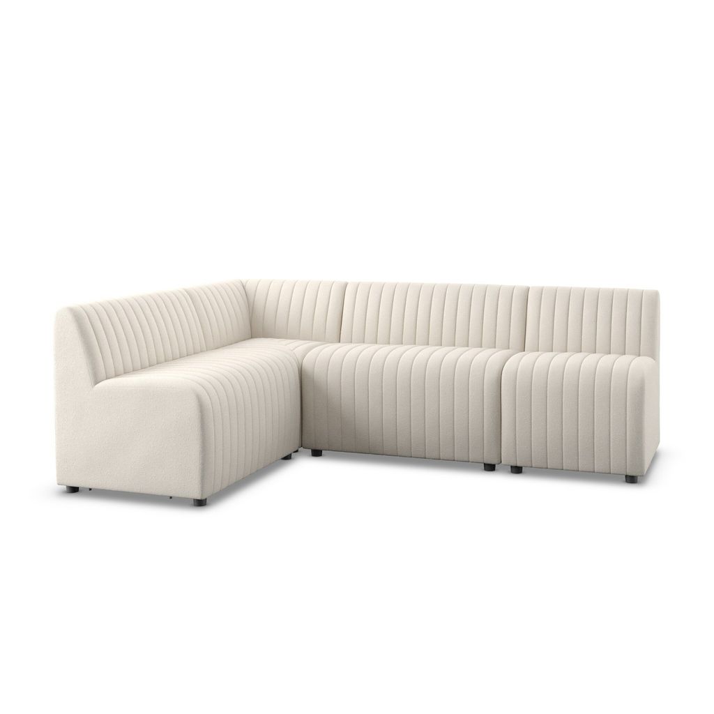 Augustine Dining Banquette, L-Shape 91.5", Capri Oatmeal Cover