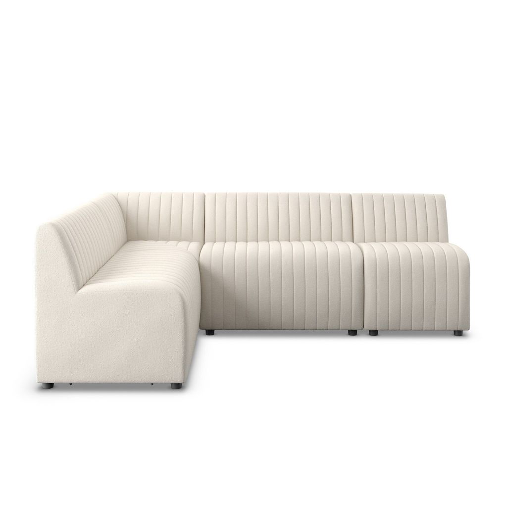 Augustine Dining Banquette, L-Shape 91.5", Capri Oatmeal Cover