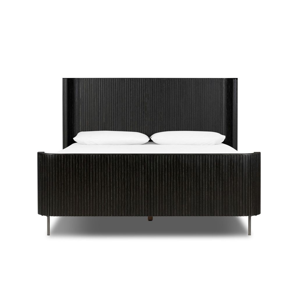 Preview image for Fletcher Bed Queen Size, Distressed Black Oak