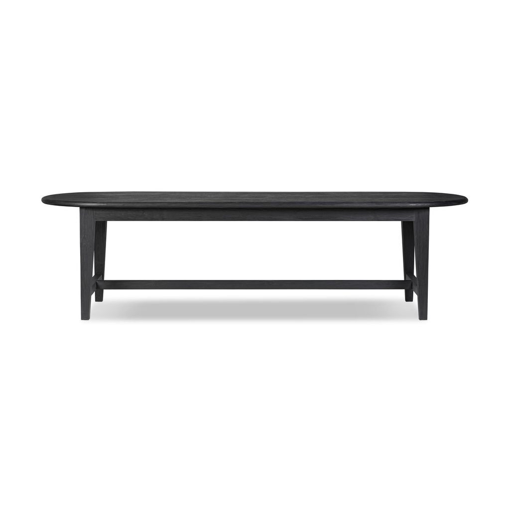 Preview image for Modern Farmhouse Black Solid Pine Wood Oval Dining Table 110 inch